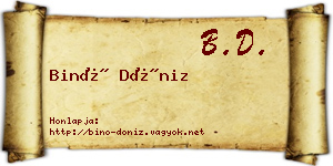 Binó Döniz névjegykártya